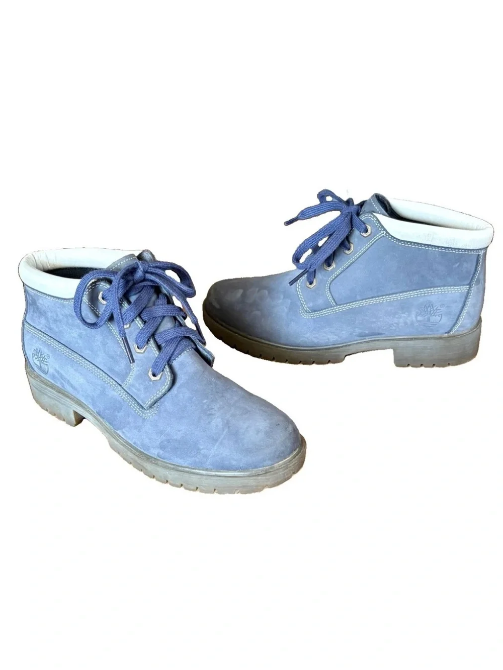 Vtg TIMBERLAND Y2K Blue Suede Chukka Bootie NELLIE Waterproof 69636 WMN 8.5 RARE